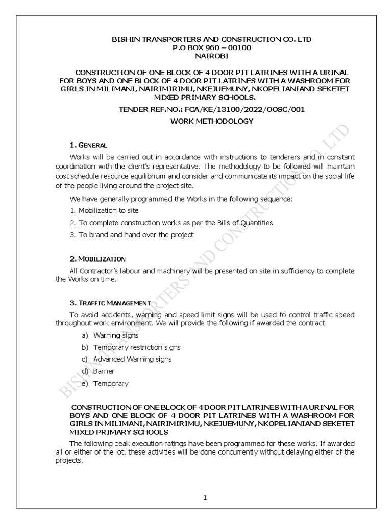 method-statement-for-proposed-construction-of-pit-latrine-in-various