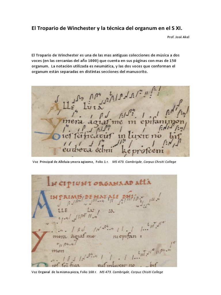 Tropario de Winchester y Organum S XI | PDF | Musicología ...