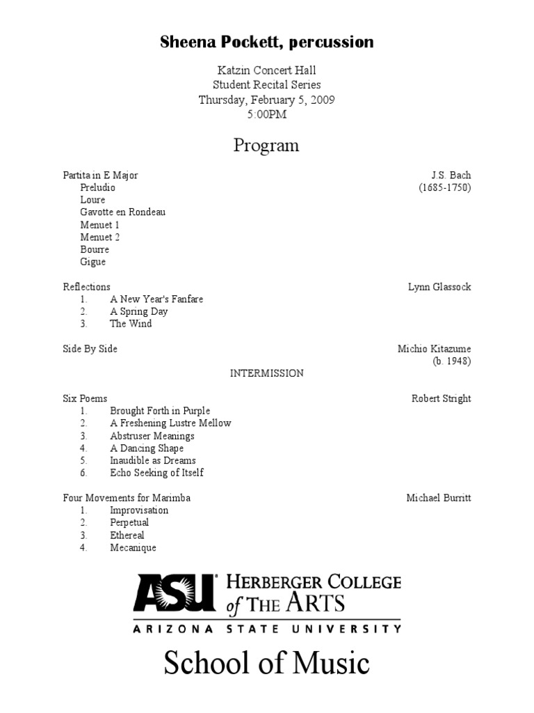 School of Music: Program | PDF