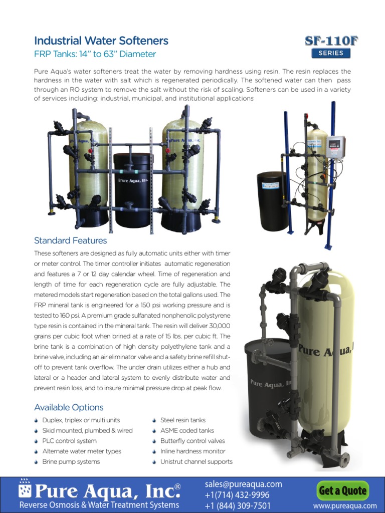 Industrial Water Softener Systems | PDF | Valve | Water