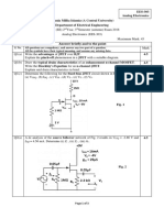 Analog Electronics End Semester (Autumn) Question 2018