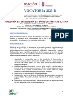 Convocatoria 2023-B: Maestría en Ingeniería en Producción Más Limpia