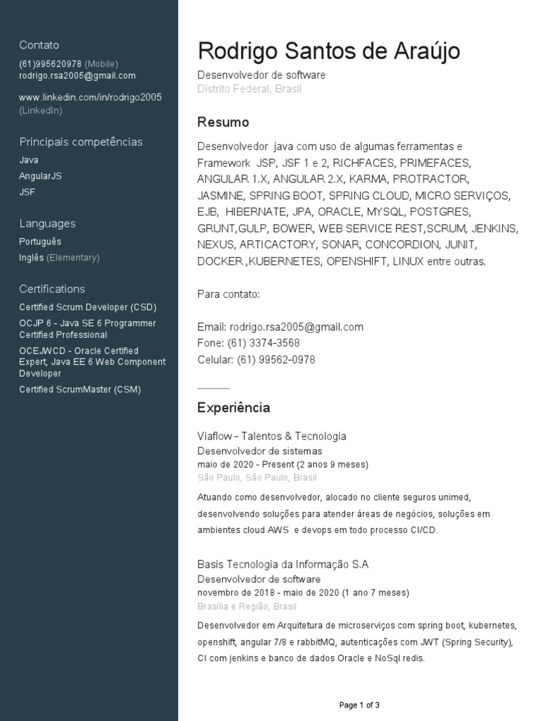 Desenvolvedor Java com Experiência em Cloud | PDF | Java (linguagem de ...