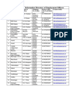 Contact Information Directory of Employment Officers - Talim Rojgar