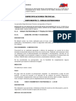 Especificaciones Tecnicas Componente 5: Obras Exteriores: 01.0. Obras Provisionales Y Trabajos Preliminares
