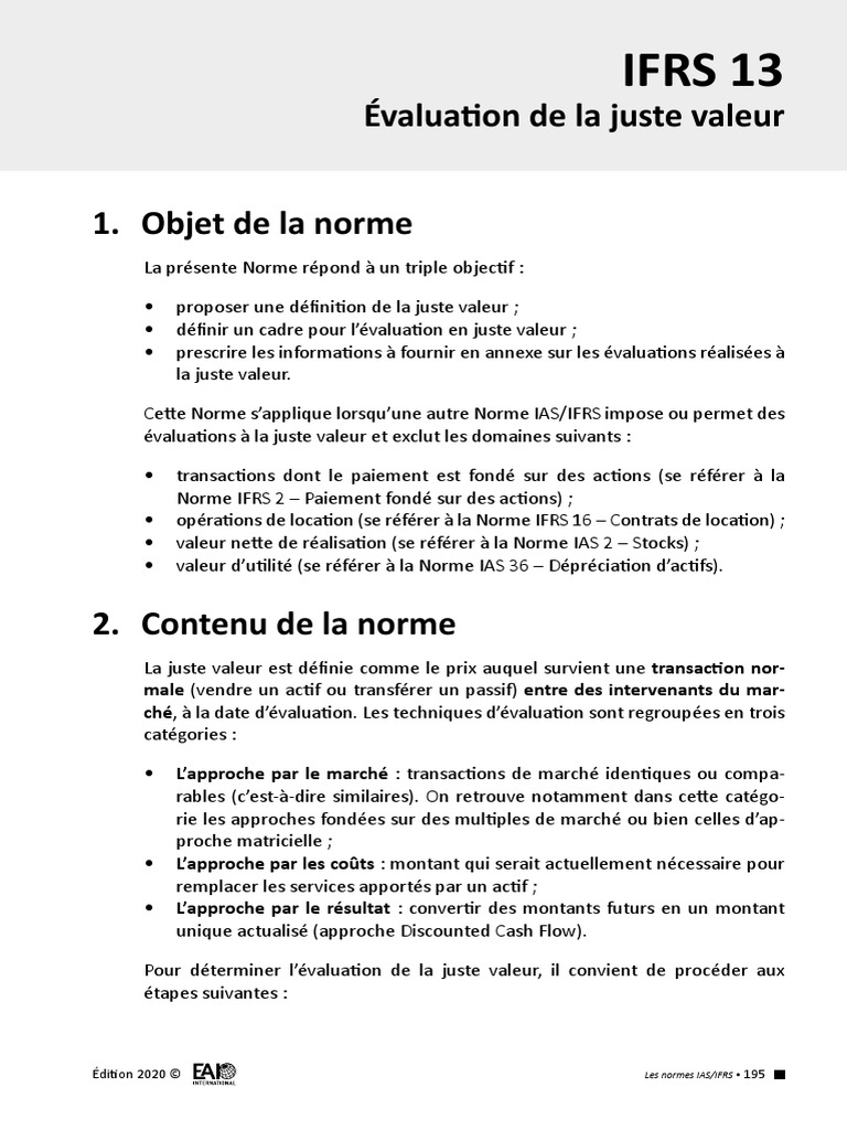 Ifrs 13 2 | PDF | Juste valeur | Normes internationales d'information ...