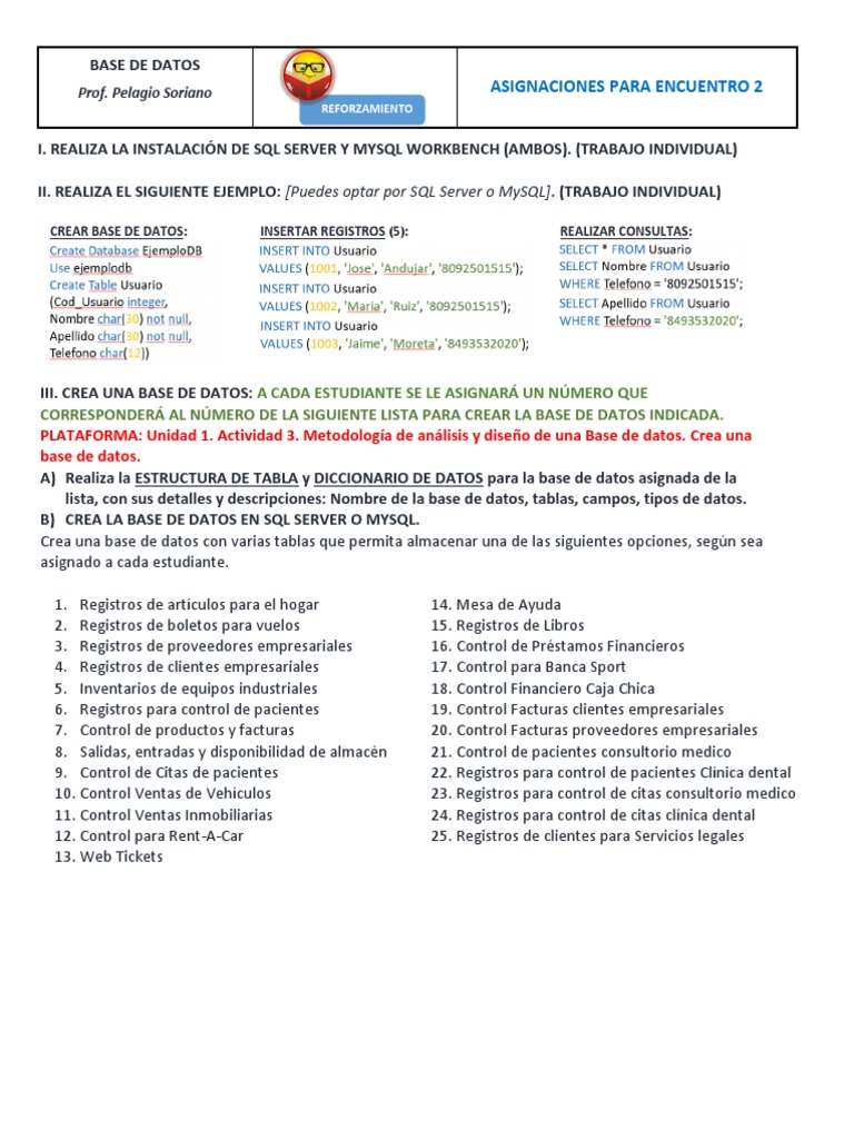Ejercicios Prácticos de SQL Server | PDF | Bases de datos | SQL