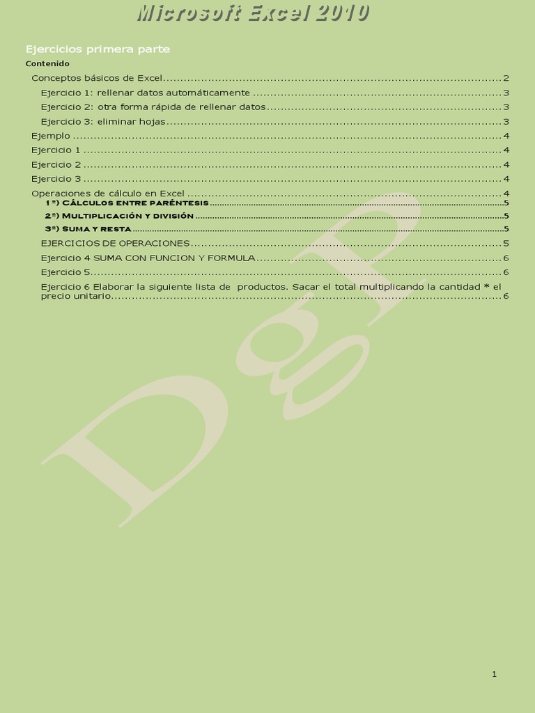 Ejercicios Básicos de Excel | PDF | Hoja de cálculo | Microsoft Excel