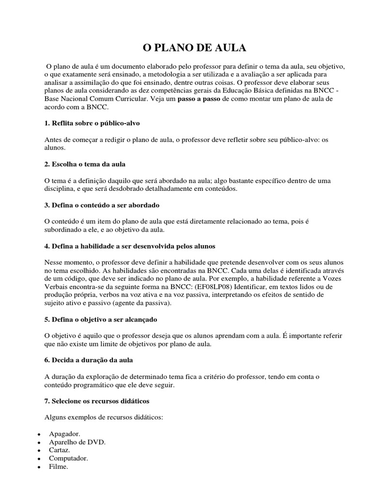 Recursos Didáticos no Plano de Aula | PDF | Lição | Pedagogia