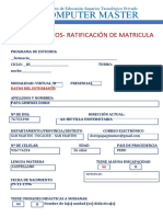 Ficha de Datos - Ratificaciòn de Matricula