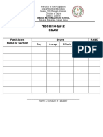 Technoquiz: Participant Name of Section Score Rank Total