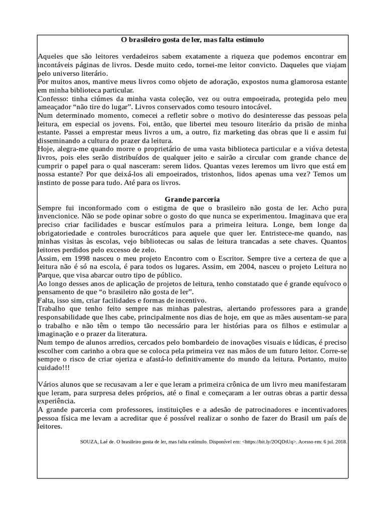 Atividade do 9 ano. Artigo de opinião | PDF | Bibliotecas | Tempo