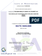 ISO/TS 16949:2009: Ertificate OF Egistration