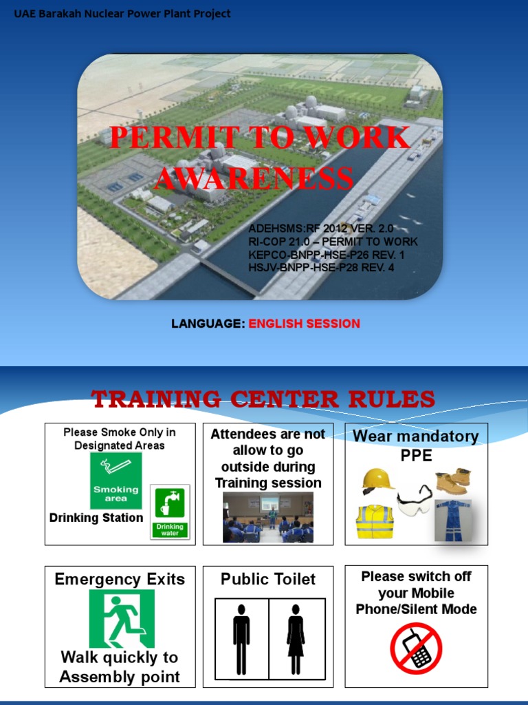 Barakah Nuclear Power Plant PTW Training | PDF | Risk Assessment ...