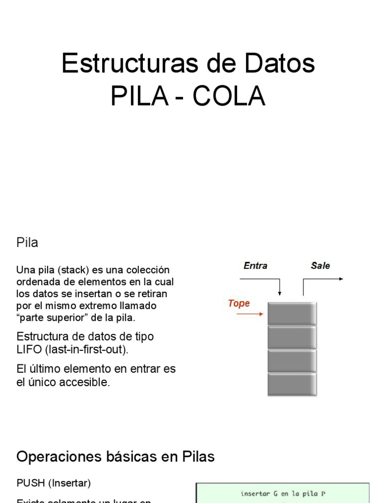 Estructuras de Datos PILA - COLA - Lista Cicular ListaDoble | PDF ...