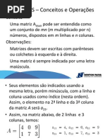 Aula Matrizes conceitos e operações