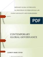 Contemporary Global Governance, General Principles of International Law, States Nationality and Statelessness