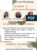 Lesson 3 Sample Lesson Designs