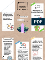 Folleto Tríptico Flyer Academia de Clases de Repaso Escolar Doodle Marrón y Blanco