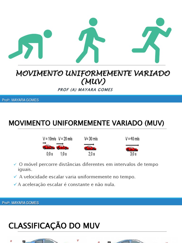 Movimento Uniformemente Variado (MUV) | PDF