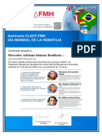 Seminarios Grupo CLAHT - Certificado de Asistencia - Seminario CLAHT-FMH 130423 - Duración 130hs - Día Mundial de La Hemofilia