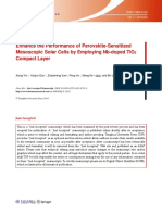 Enhance The Performance of Perovskite-Sensitized Mesoscopic Solar Cells by Employing Nb-Doped Tio Compact Layer