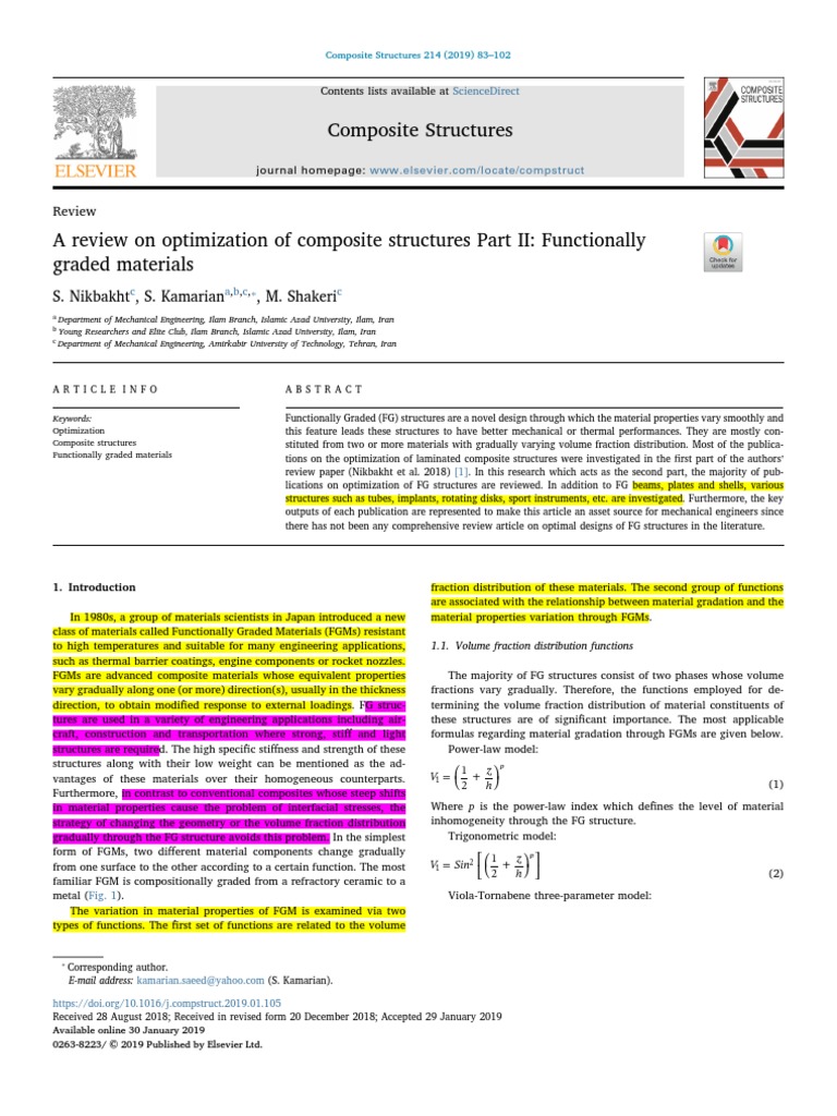 Composite Structures: Review | PDF | Mathematical Optimization | Carbon ...