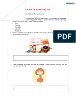 Ficha de Aprendizaje: Después de La Hora de Tutoría: (Actividades de Extensión)