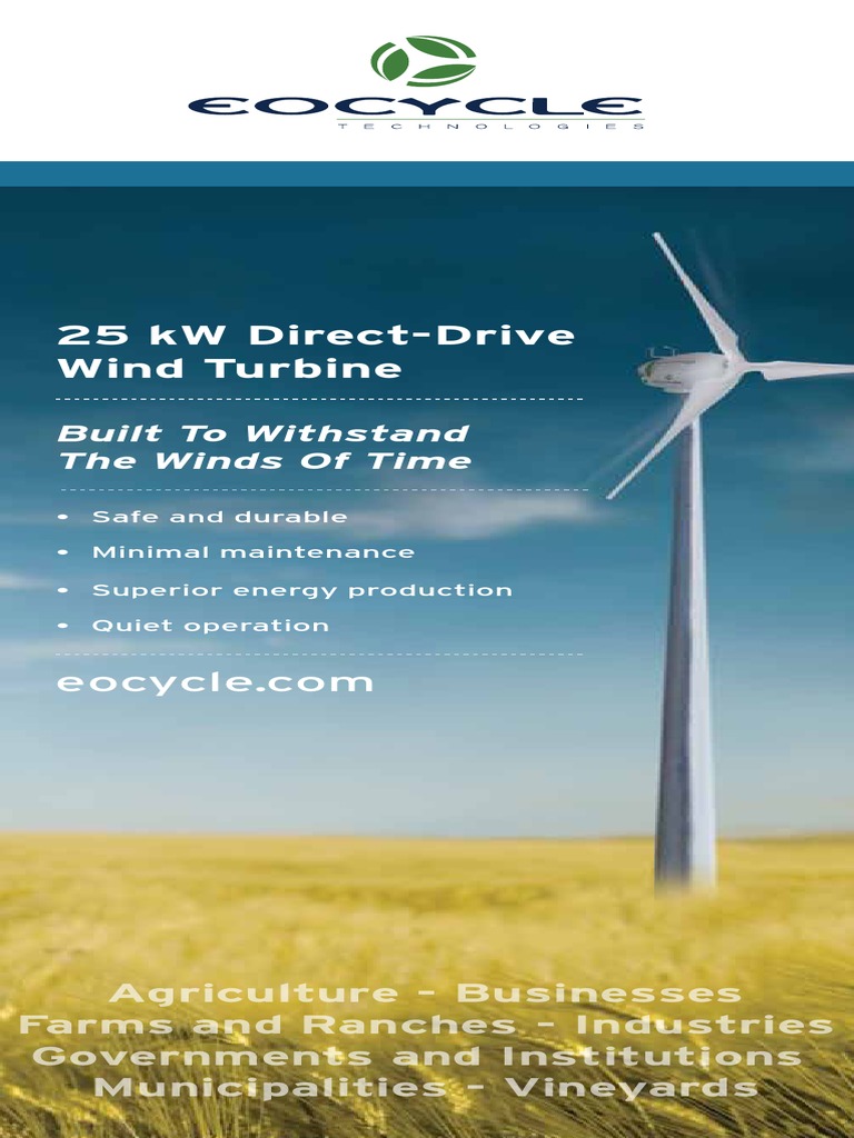 25 KW Direct-Drive Wind Turbine: Built To Withstand The Winds of Time ...