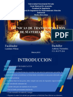Presentación TECNICAS DE TRANSFORMACIN DE MATERIALES