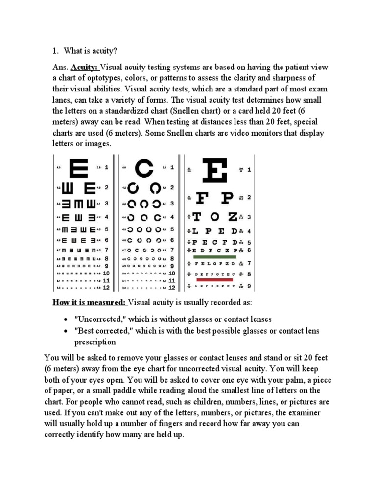 How It Is Measured: Visual Acuity Is Usually Recorded As | Download ...