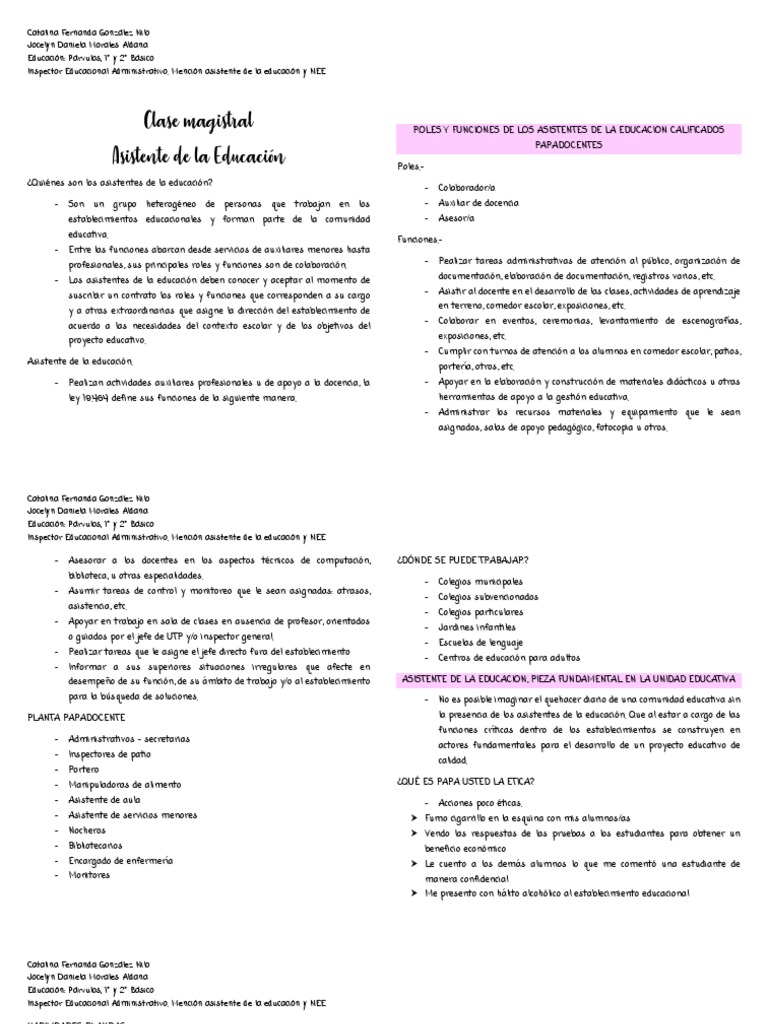 Funciones del Asistente Educativo | PDF | Enseñando | Maestros