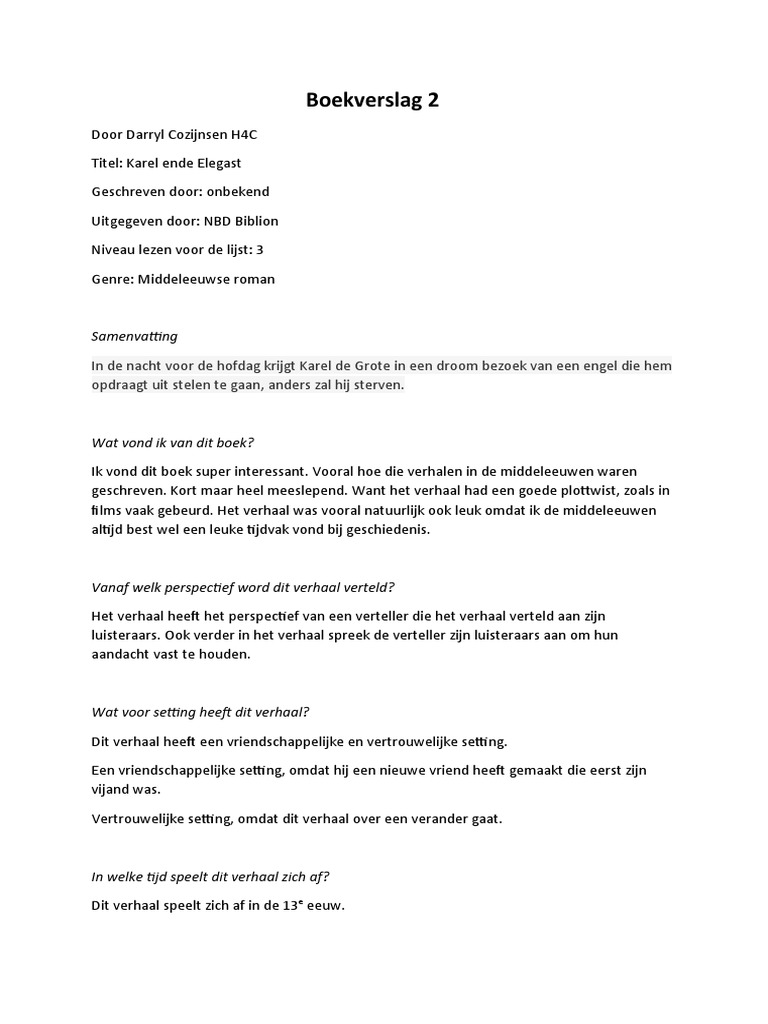 Boekverslag 2: Samenvatting | PDF