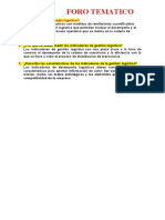 Foro Tematico: 1. Cómo Fijar Un Indicador Logístico?