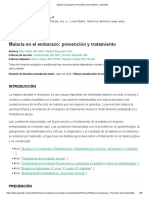 Malaria en El Embarazo: Prevención y Tratamiento