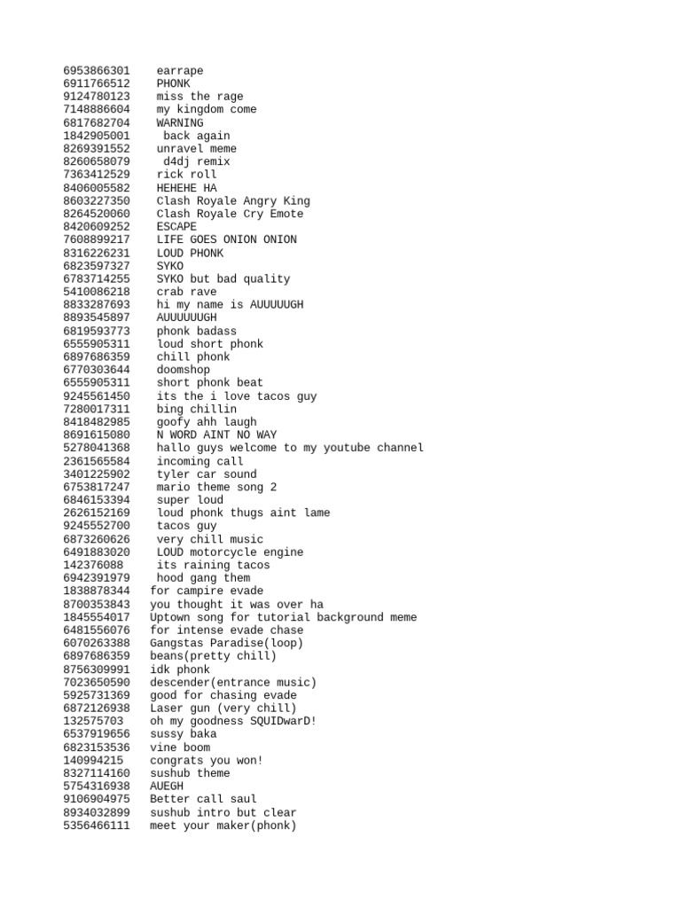 Bypassed Audios in Roblox Lol PDF