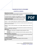 Gestion Financiere Des Projets & Programmes: Objectifs de La Formation