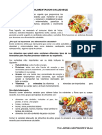 Alimentacion Saludable: Prof. Jorge Luis Pisconte Vilca