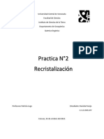 Informe .Química Orgánica - Recristalización