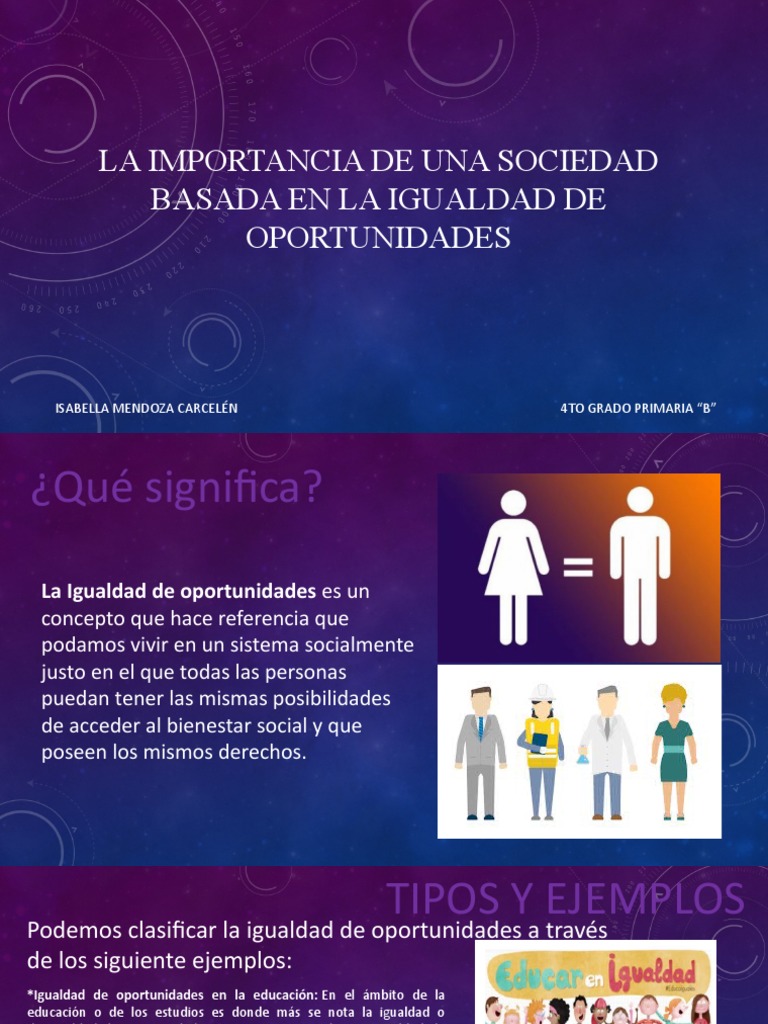 Igualdad de Oportunidades en la Sociedad | PDF | Igualdad social ...