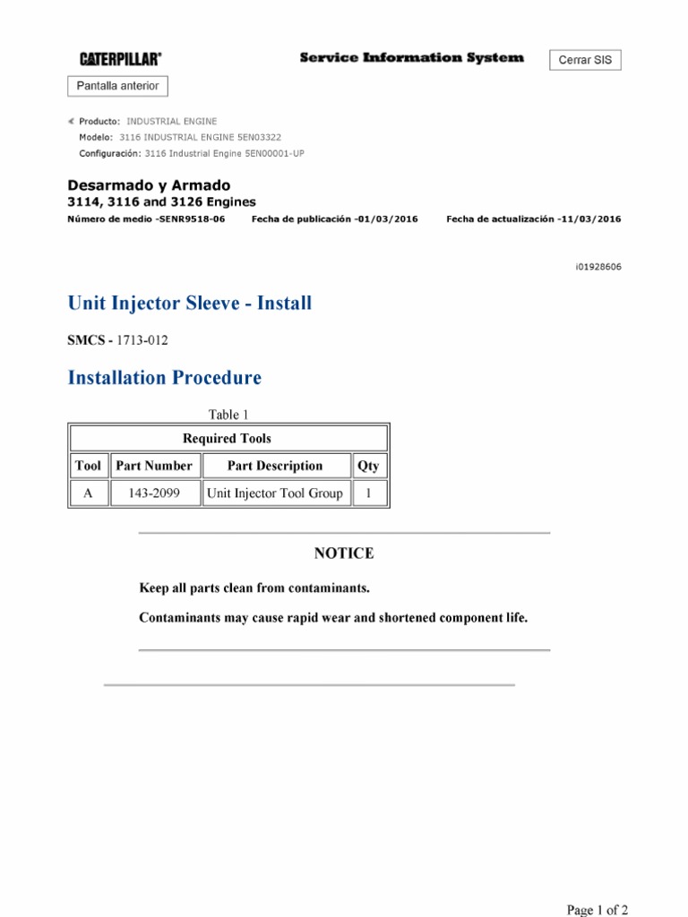 Unit Injector Sleeve - Install | PDF