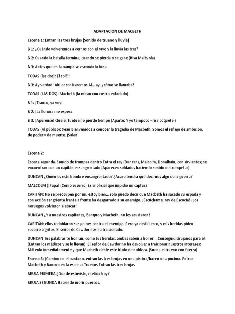 Adaptaci n macbeth pdf macbeth tragedias de shakespeare