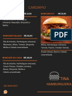 Hambúrgueria oferece cardápio completo de burgers, massas e porções