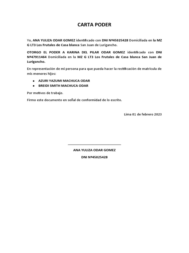 Carta Poder | PDF