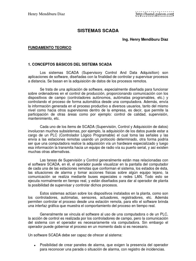 Introducción a Sistemas SCADA | PDF | Scada | Controlador lógico ...