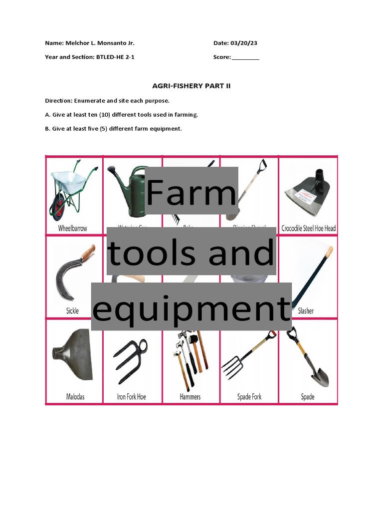 Agri - Activity 1 | PDF | Hay | Mower