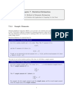 Chapter 7. Statistical Estimation 7.3: Method of Moments Estimation