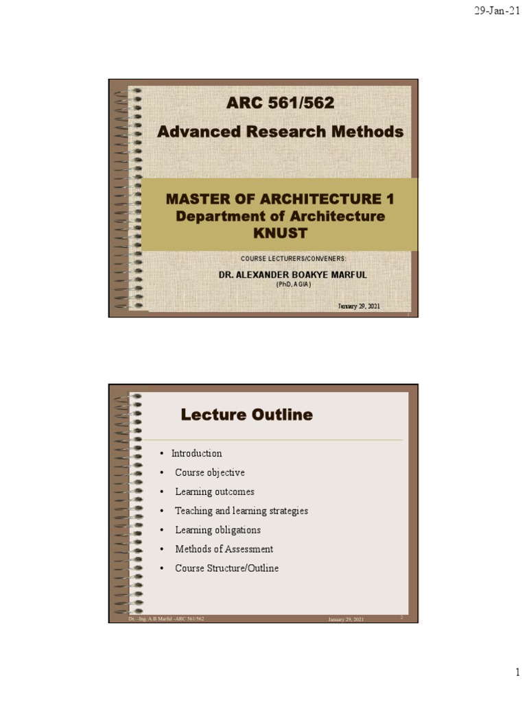 ARC 561/562 Advanced Research Methods: Master of Architecture 1 ...