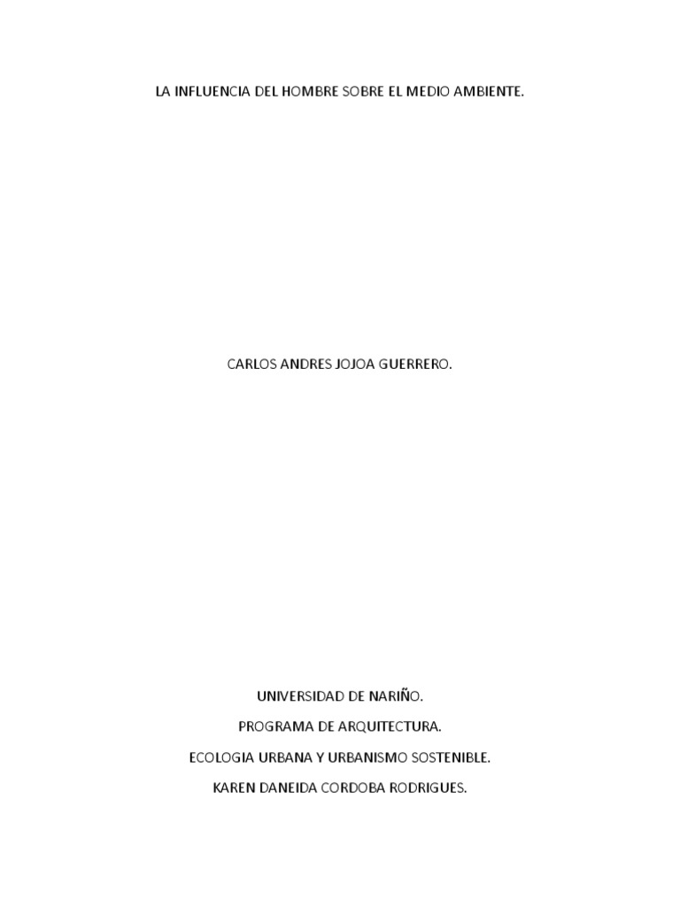 Impacto Humano en el Medio Ambiente | PDF | Entorno natural | Contaminación