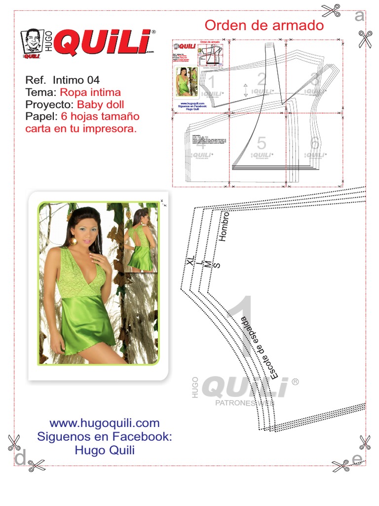 Patrones de Ropa Íntima Baby Doll | PDF